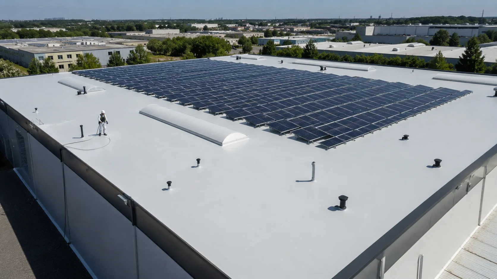 poliurea a spruzzo BROOF t4 e impianto fotovoltaico